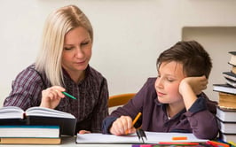 tutor and student studying lessons together