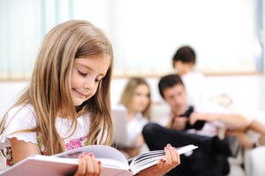 Happy Student Reading at home