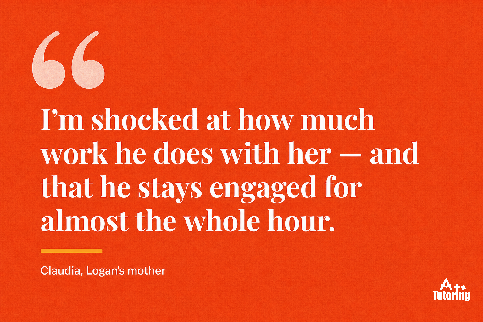 Pull quote: "I'm shocked at how much work he does with her — and that he stays engaged for almost the whole hour."