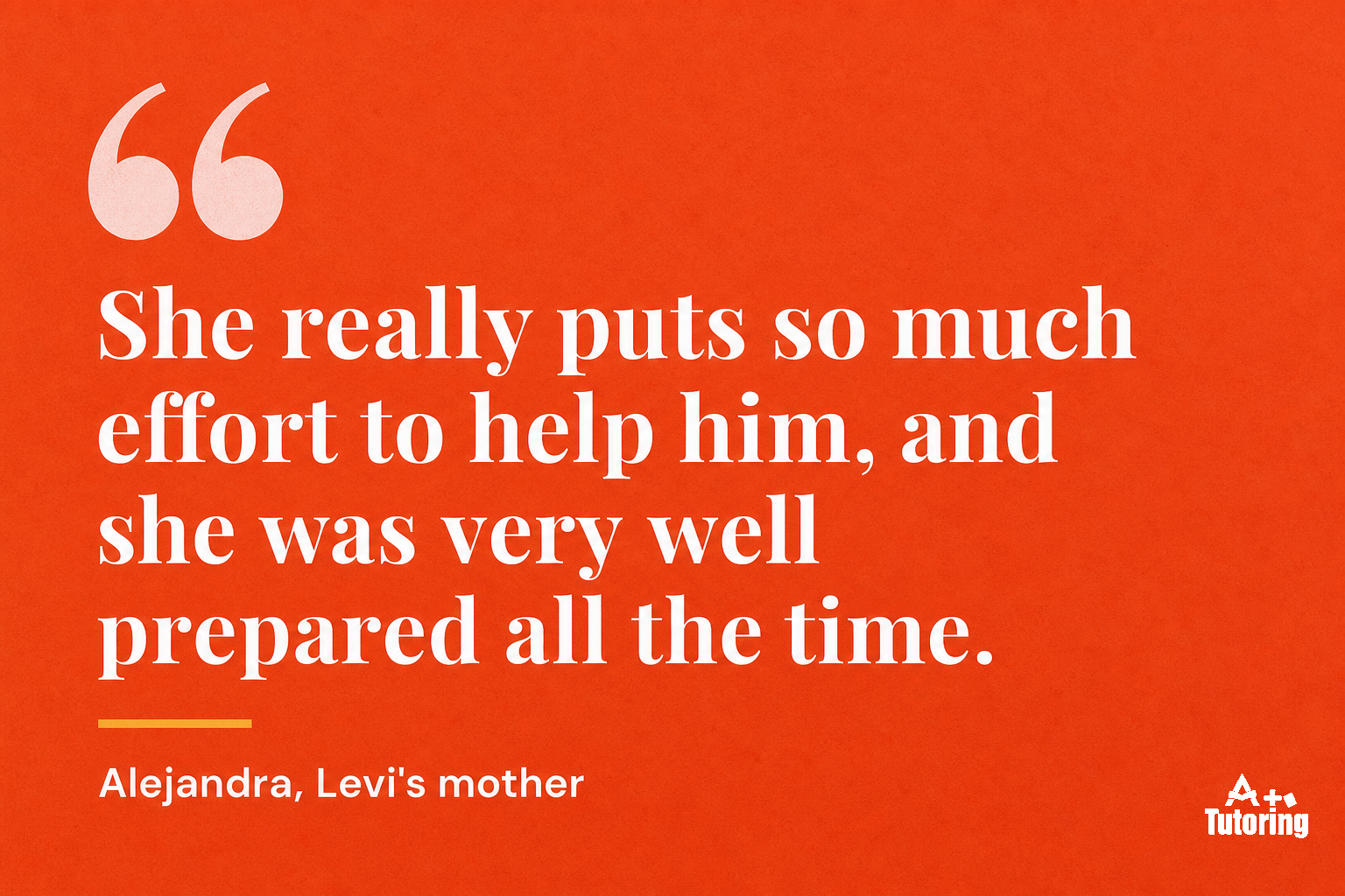 Pull quote: She really puts so much effort to help him, and she was very well prepared all the time.