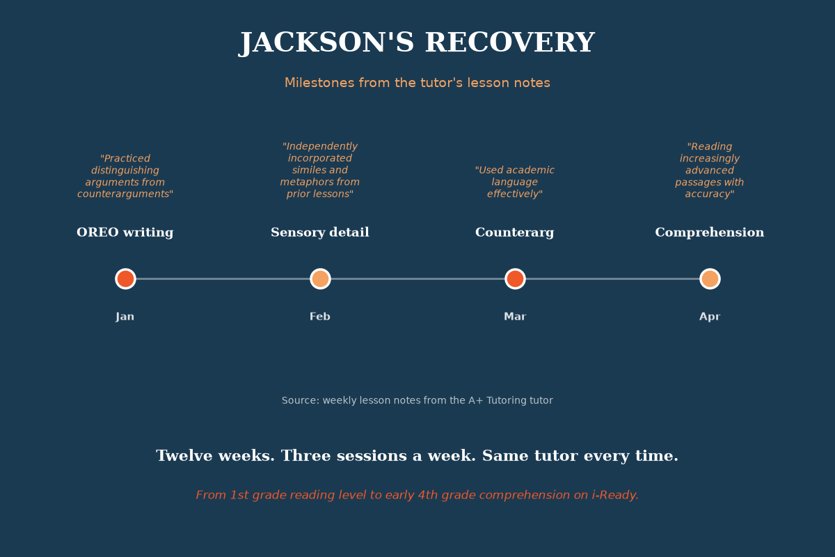 A+ Tutoring data visualization: topic graphic with logo