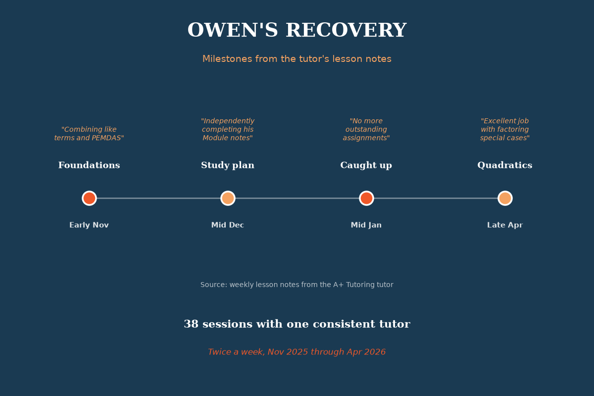 A+ Tutoring data visualization: topic graphic with logo